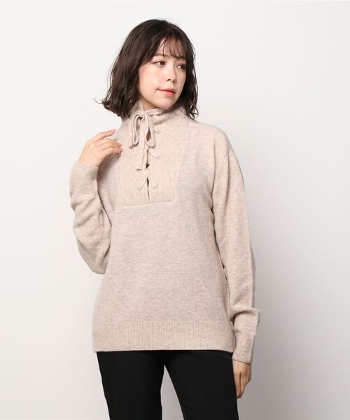 MAISON SCOTCH（メゾンスコッチ）の「レースアップ セーター【164853】（ニット/セーター・レディース・ライトベージュ・X-SMALL/SMALL）」の5枚目の写真