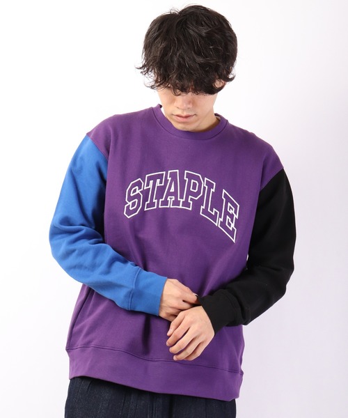 staple（ステイプル）の「【STAPLE】 トリコロールロゴ クルースウェットトレーナー（スウェット・メンズ・パープル/ネイビー/ブラック・L/XL/M）」の3枚目の写真