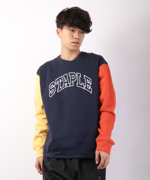 staple（ステイプル）の「【STAPLE】 トリコロールロゴ クルースウェットトレーナー（スウェット・メンズ・パープル/ネイビー/ブラック・L/XL/M）」の2枚目の写真