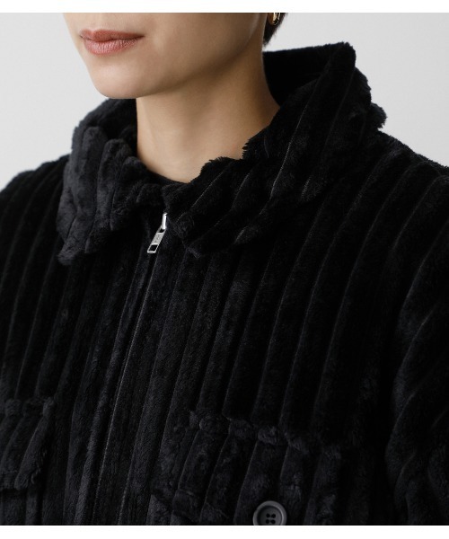 AZUL by moussy(アズールバイマウジー)の「ECO FUR CPO BLOUSON/エコファーCPOブルゾン(ブルゾン・レディース・ブラック/ライトベージュ・MEDIUM/SMALL)」の12枚目の写真