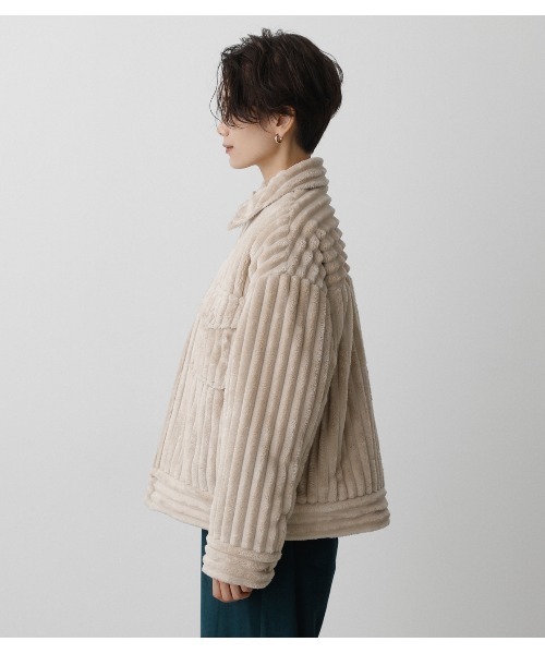 AZUL by moussy(アズールバイマウジー)の「ECO FUR CPO BLOUSON/エコファーCPOブルゾン(ブルゾン・レディース・ブラック/ライトベージュ・MEDIUM/SMALL)」の20枚目の写真