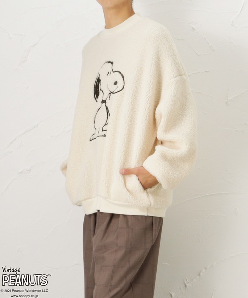 PEANUTS Vintage SNOOPY スヌーピー ボアプルオーバー トレーナー
