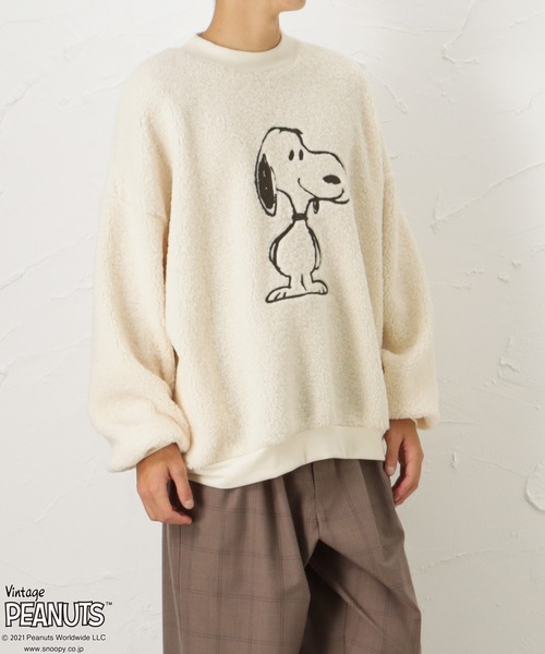 PEANUTS Vintage SNOOPY スヌーピー ボアプルオーバー トレーナー