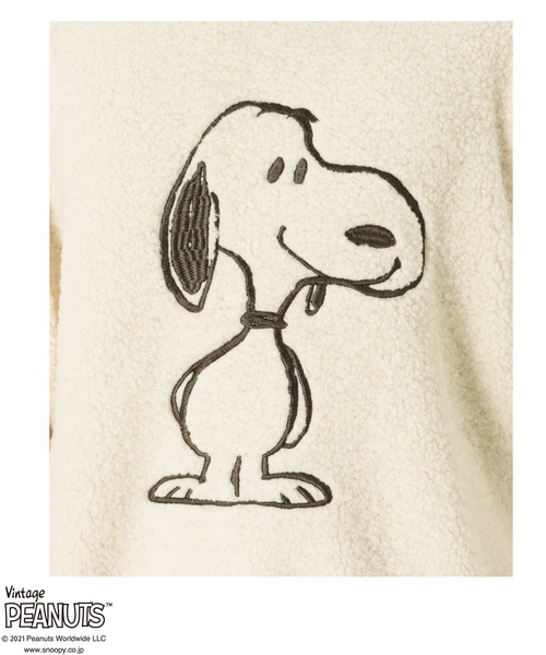 PEANUTS（ピーナッツ）の「PEANUTS Vintage SNOOPY スヌーピー ボアプルオーバー トレーナー（スウェット・メンズ・ベージュ/アイボリー・M/L）」の13枚目の写真