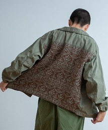 Universal Style Wear ピグメント染め ナバホ柄 ミリタリーシャツ