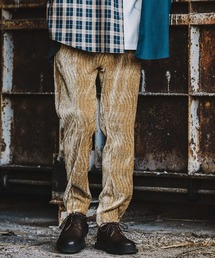 【NO ID.】Velour Washer Front Slit Trousers / ベロア ワッシャー フロント スリット トラウザーズ