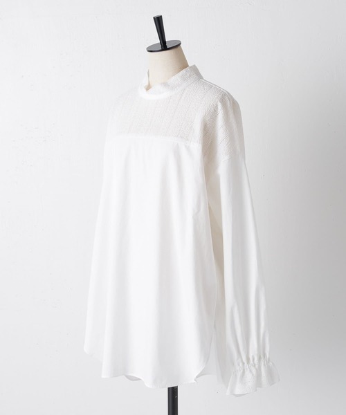 BEARDSLEY（ビアズリー）の「レースコンビシャツ（シャツ/ブラウス・レディース・ホワイト/ブラック・FREE）」の10枚目の写真