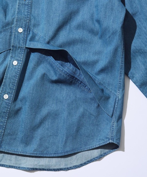 WILD THINGS（ワイルドシングス）の「【WILDTHINGS / ワイルドシングス】 SHELTECH DENIM  DENALI SHIRT　シェルテックデニムデナリシャツ（シャツ/ブラウス・メンズ・ワンウォッシュ/ブルー系その他/オフホワイト・M/XL/S/L）」の8枚目の写真