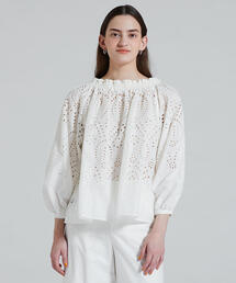 TOMORROWLAND  | パネルエンブロイダリー ギャザーネックブラウス(シャツ/ブラウス)