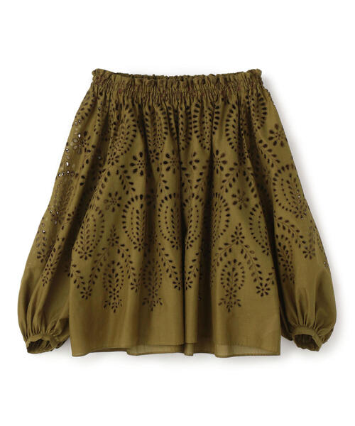 TOMORROWLAND （トゥモローランド）の「パネルエンブロイダリー ギャザーネックブラウス（シャツ/ブラウス・レディース・ホワイト/カーキ・36）」の15枚目の写真