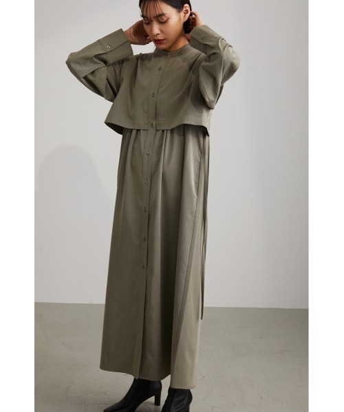 STYLEMIXER(スタイルミキサー)の「レイヤードシャツワンピース(シャツワンピース・レディース・ホワイト/ライトブラウン/サックスブルー・SMALL/MEDIUM)」の14枚目の写真