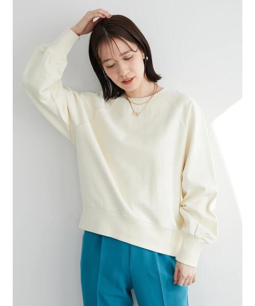 Green　Parks（グリーンパークス）の「ラグランショート丈裏毛プルオーバー＊（スウェット・レディース・ライトグレー/パープル/アイボリー/ミント・FREE）」の20枚目の写真