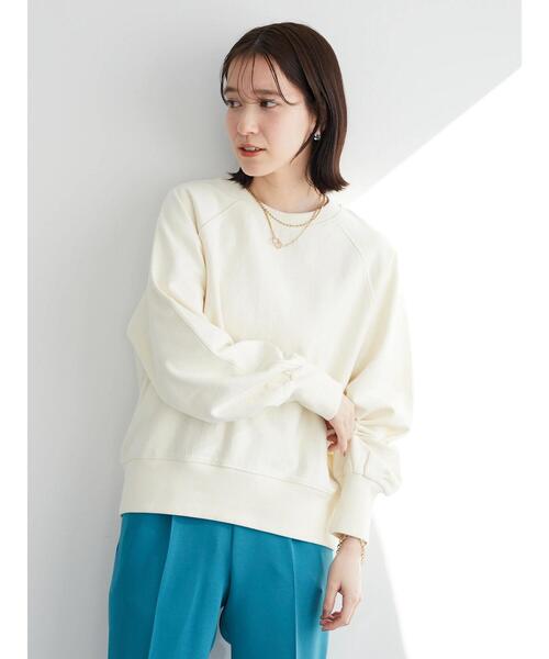 Green　Parks（グリーンパークス）の「ラグランショート丈裏毛プルオーバー＊（スウェット・レディース・ライトグレー/パープル/アイボリー/ミント・FREE）」の21枚目の写真