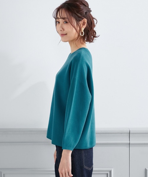Petit Honfleur(プチオンフルール)の「ミラノリブニットプルオーバー(Tシャツ/カットソー・レディース・アイボリー/グリーン/ネイビー・L/M)」の5枚目の写真