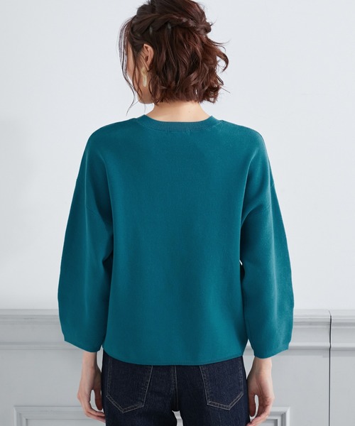 Petit Honfleur(プチオンフルール)の「ミラノリブニットプルオーバー(Tシャツ/カットソー・レディース・アイボリー/グリーン/ネイビー・L/M)」の6枚目の写真