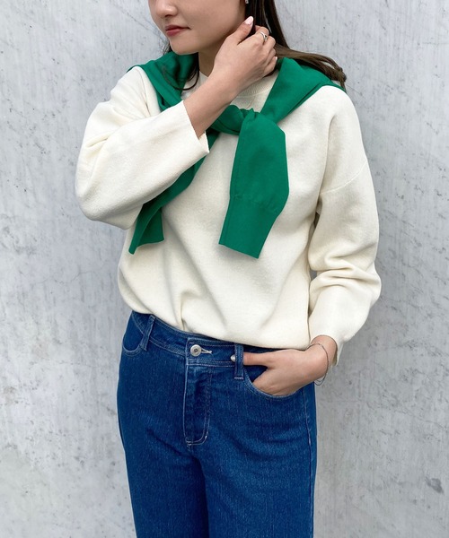Petit Honfleur(プチオンフルール)の「ミラノリブニットプルオーバー(Tシャツ/カットソー・レディース・アイボリー/グリーン/ネイビー・L/M)」の14枚目の写真