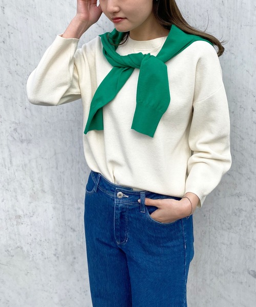 Petit Honfleur(プチオンフルール)の「ミラノリブニットプルオーバー(Tシャツ/カットソー・レディース・アイボリー/グリーン/ネイビー・L/M)」の13枚目の写真