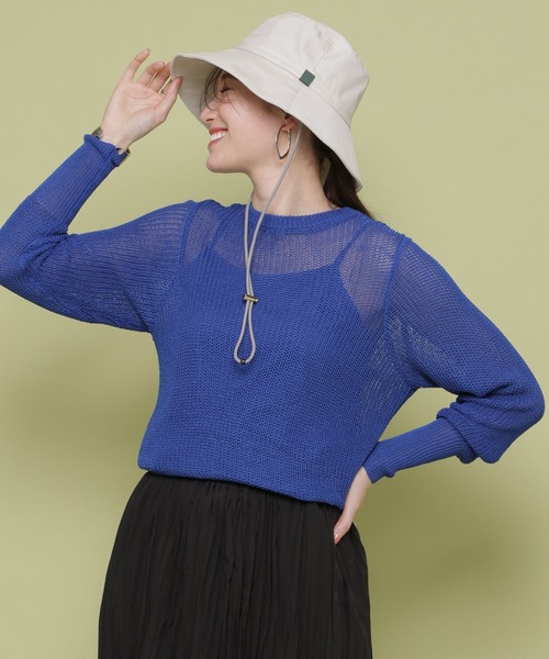 BARNYARDSTORM(バンヤードストーム)の「BARNYARDSTORM / 【WEB限定】畔編みニットシンプルプルオーバー(Tシャツ/カットソー・レディース・ブラック/グリーン/ブルー・FREE)」の3枚目の写真