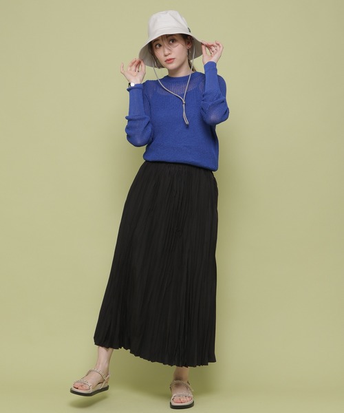 BARNYARDSTORM(バンヤードストーム)の「BARNYARDSTORM / 【WEB限定】畔編みニットシンプルプルオーバー(Tシャツ/カットソー・レディース・ブラック/グリーン/ブルー・FREE)」の10枚目の写真