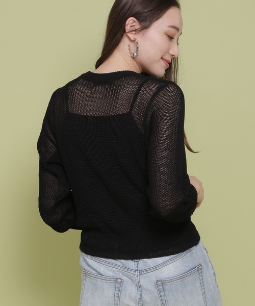 BARNYARDSTORM(バンヤードストーム)の「BARNYARDSTORM / 【WEB限定】畔編みニットシンプルプルオーバー(Tシャツ/カットソー・レディース・ブラック/グリーン/ブルー・FREE)」の15枚目の写真