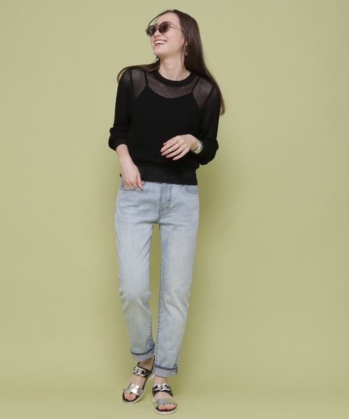 BARNYARDSTORM(バンヤードストーム)の「BARNYARDSTORM / 【WEB限定】畔編みニットシンプルプルオーバー(Tシャツ/カットソー・レディース・ブラック/グリーン/ブルー・FREE)」の21枚目の写真