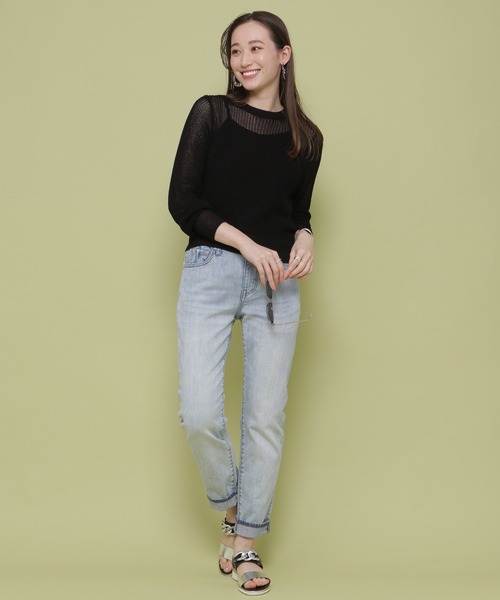 BARNYARDSTORM(バンヤードストーム)の「BARNYARDSTORM / 【WEB限定】畔編みニットシンプルプルオーバー(Tシャツ/カットソー・レディース・ブラック/グリーン/ブルー・FREE)」の16枚目の写真