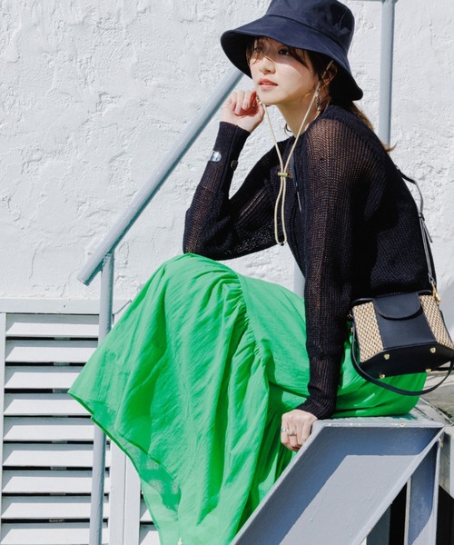 BARNYARDSTORM(バンヤードストーム)の「BARNYARDSTORM / 【WEB限定】畔編みニットシンプルプルオーバー(Tシャツ/カットソー・レディース・ブラック/グリーン/ブルー・FREE)」の19枚目の写真