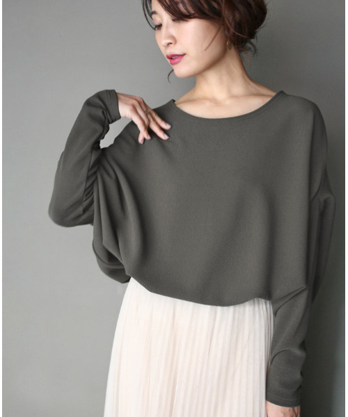 Ehre style(エーレスタイル)の「究極の着痩せ 落ち感ドルマントップス(Tシャツ/カットソー・レディース・ホワイト/ブラック/グレー/カーキ/ネイビー系/ブラウン/チャコールグレー/ホワイト系その他・FREE)」の7枚目の写真
