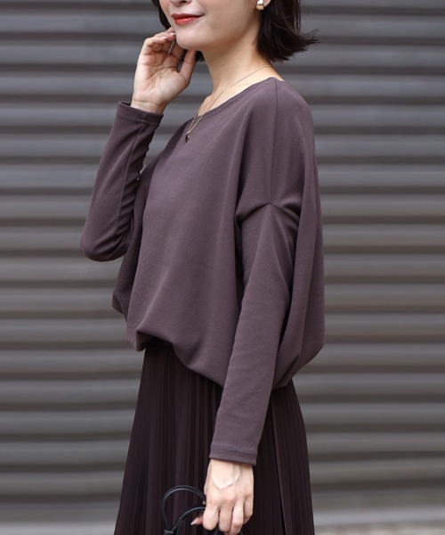 Ehre style(エーレスタイル)の「究極の着痩せ 落ち感ドルマントップス(Tシャツ/カットソー・レディース・ホワイト/ブラック/グレー/カーキ/ネイビー系/ブラウン/チャコールグレー/ホワイト系その他・FREE)」の9枚目の写真