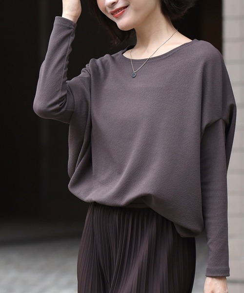 Ehre style(エーレスタイル)の「究極の着痩せ 落ち感ドルマントップス(Tシャツ/カットソー・レディース・ホワイト/ブラック/グレー/カーキ/ネイビー系/ブラウン/チャコールグレー/ホワイト系その他・FREE)」の12枚目の写真