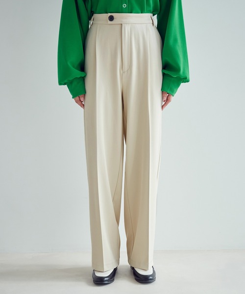 vis-`a-vis（ビサビ）の「【WEB限定】【選べるカラー!コスパ最強パンツ】セミワイドパンツ【洗濯機可】（スラックス・レディース・イエロー/ブラック/グリーン/サックスブルー/ピンク/キナリ・S/L/M/SS）」の16枚目の写真