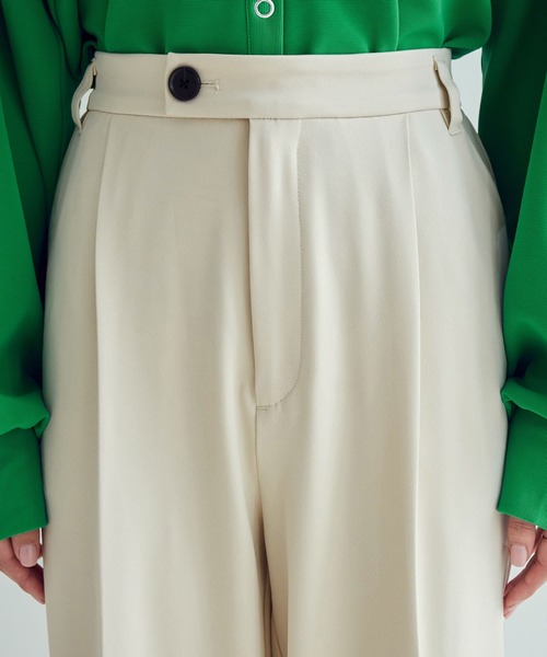 vis-`a-vis（ビサビ）の「【WEB限定】【選べるカラー!コスパ最強パンツ】セミワイドパンツ【洗濯機可】（スラックス・レディース・イエロー/ブラック/グリーン/サックスブルー/ピンク/キナリ・S/L/M/SS）」の19枚目の写真