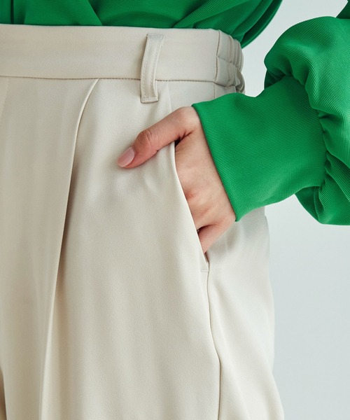 vis-`a-vis（ビサビ）の「【WEB限定】【選べるカラー!コスパ最強パンツ】セミワイドパンツ【洗濯機可】（スラックス・レディース・イエロー/ブラック/グリーン/サックスブルー/ピンク/キナリ・S/L/M/SS）」の20枚目の写真