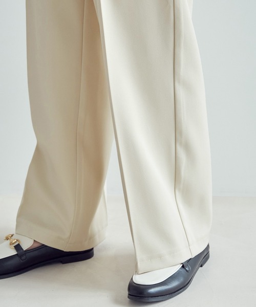 vis-`a-vis（ビサビ）の「【WEB限定】【選べるカラー!コスパ最強パンツ】セミワイドパンツ【洗濯機可】（スラックス・レディース・イエロー/ブラック/グリーン/サックスブルー/ピンク/キナリ・S/L/M/SS）」の21枚目の写真