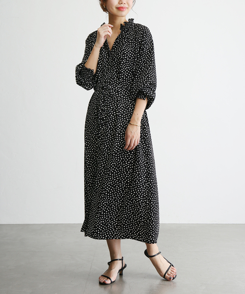 ラトータリテ★ドットシャーリングワンピース[カーキ] ラトータリテ☆ドットシャーリングワンピース[カーキ] - メルカリ