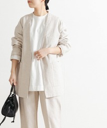 FORK&SPOON | FORK&SPOON　コットンリネンカラーレスジャケット(ノーカラージャケット)