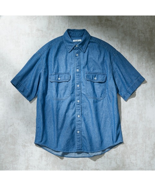 WEGO（ウィゴー）の「WEGO/デニムBIG半袖シャツ（シャツ/ブラウス・メンズ・ライトインディゴブルー・LARGE/MEDIUM/SMALL）」の20枚目の写真