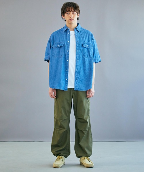 WEGO（ウィゴー）の「WEGO/デニムBIG半袖シャツ（シャツ/ブラウス・メンズ・ライトインディゴブルー・LARGE/MEDIUM/SMALL）」の9枚目の写真