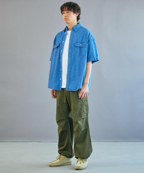 WEGO（ウィゴー）の「WEGO/デニムBIG半袖シャツ（シャツ/ブラウス・メンズ・ライトインディゴブルー・LARGE/MEDIUM/SMALL）」の10枚目の写真