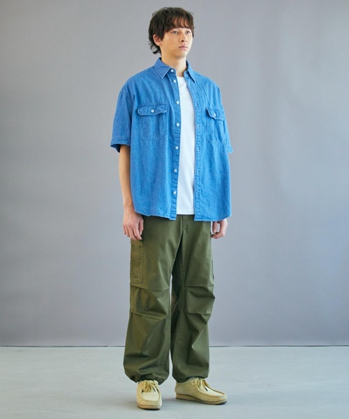 WEGO（ウィゴー）の「WEGO/デニムBIG半袖シャツ（シャツ/ブラウス・メンズ・ライトインディゴブルー・LARGE/MEDIUM/SMALL）」の14枚目の写真