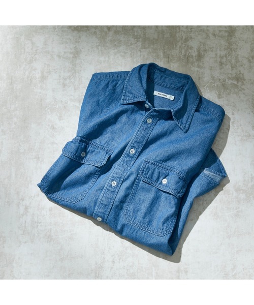 WEGO（ウィゴー）の「WEGO/デニムBIG半袖シャツ（シャツ/ブラウス・メンズ・ライトインディゴブルー・LARGE/MEDIUM/SMALL）」の2枚目の写真