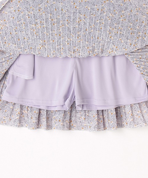 LOVETOXIC（ラブトキシック）の「花柄プリーツスカパン（スカート・キッズ・ラベンダー/オフホワイト・M/S/L/SS）」の8枚目の写真