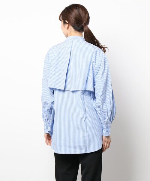 Chiaro（キアロ）の「ストライプケープシャツ（シャツ/ブラウス・レディース・ベージュ/ブルー/ネイビー/オレンジ・FREE）」の6枚目の写真