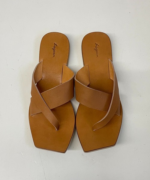 CANAL JEAN（キャナルジーン）の「from Lagoon(フロムラグーン) クロス指ぬきレザーサンダル（サンダル・レディース・キャメル/ブラック・38/39/36/37）」の7枚目の写真