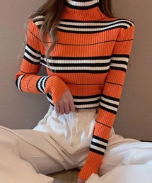 jonnlynx ♡ タイダイ　ニット　ボーダー　オレンジ jonnlynx タイダイプルオーバー ボーダーニット ジョンリンクス