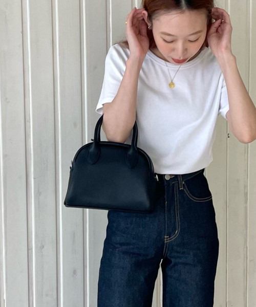 GIMME GIMME（ギミーギミー）の「【GIMME GIMME】2WAY Boston bag gima22s002（ハンドバッグ・レディース・ブラック/ホワイト・FREE）」の3枚目の写真