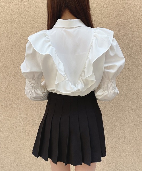 Crea titty&Co. PETIT（クレアティティーアンドコープチ）の「【Crea titty&Co.PETIT】ギャザースリーブブラウス（シャツ/ブラウス・レディース・ホワイト/ブラック・FREE）」の7枚目の写真