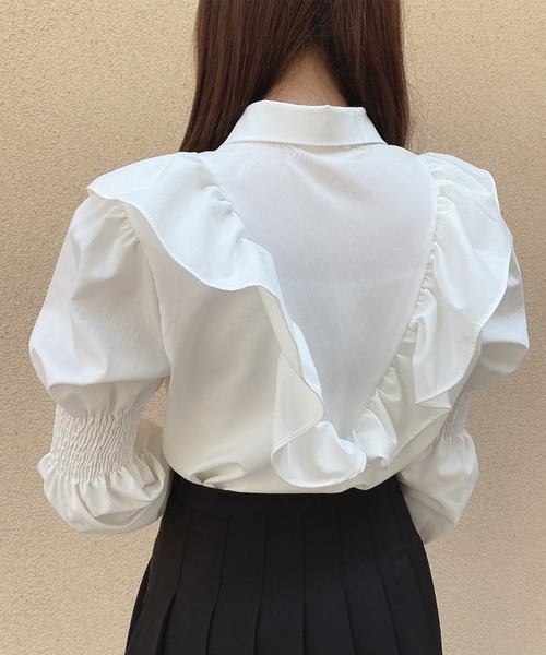 Crea titty&Co. PETIT（クレアティティーアンドコープチ）の「【Crea titty&Co.PETIT】ギャザースリーブブラウス（シャツ/ブラウス・レディース・ホワイト/ブラック・FREE）」の8枚目の写真