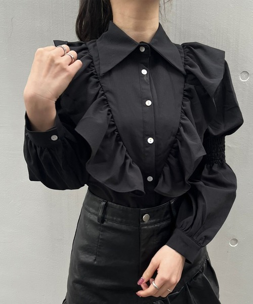 Crea titty&Co. PETIT（クレアティティーアンドコープチ）の「【Crea titty&Co.PETIT】ギャザースリーブブラウス（シャツ/ブラウス・レディース・ホワイト/ブラック・FREE）」の10枚目の写真