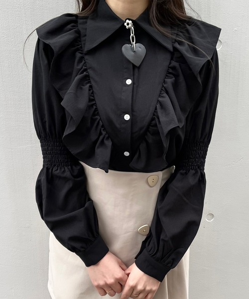 Crea titty&Co. PETIT（クレアティティーアンドコープチ）の「【Crea titty&Co.PETIT】ギャザースリーブブラウス（シャツ/ブラウス・レディース・ホワイト/ブラック・FREE）」の21枚目の写真